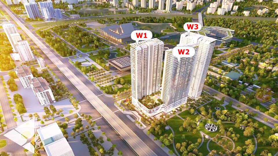Mặt bằng tổng thể và Mặt bằng chi tiết tòa West 1 dự án Vinhomes West Point