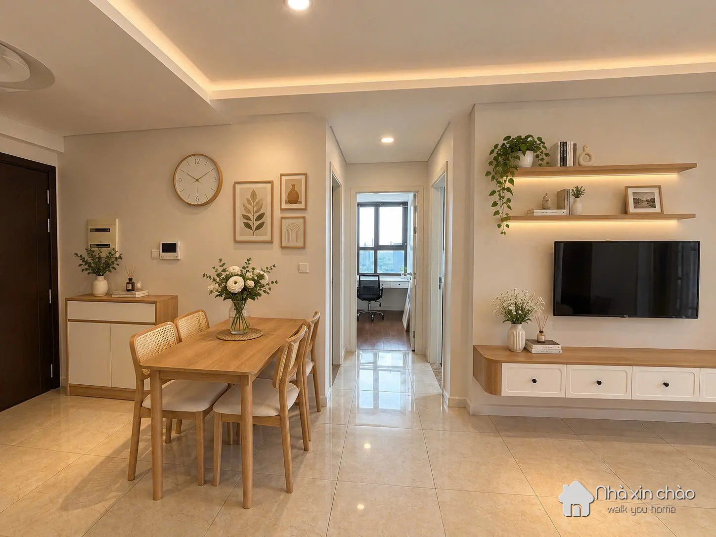 Căn hộ 2n1vs tầng đẹp c2 d’capitale – full đồ, vào ở ngay, chỉ 18 triệu/tháng!