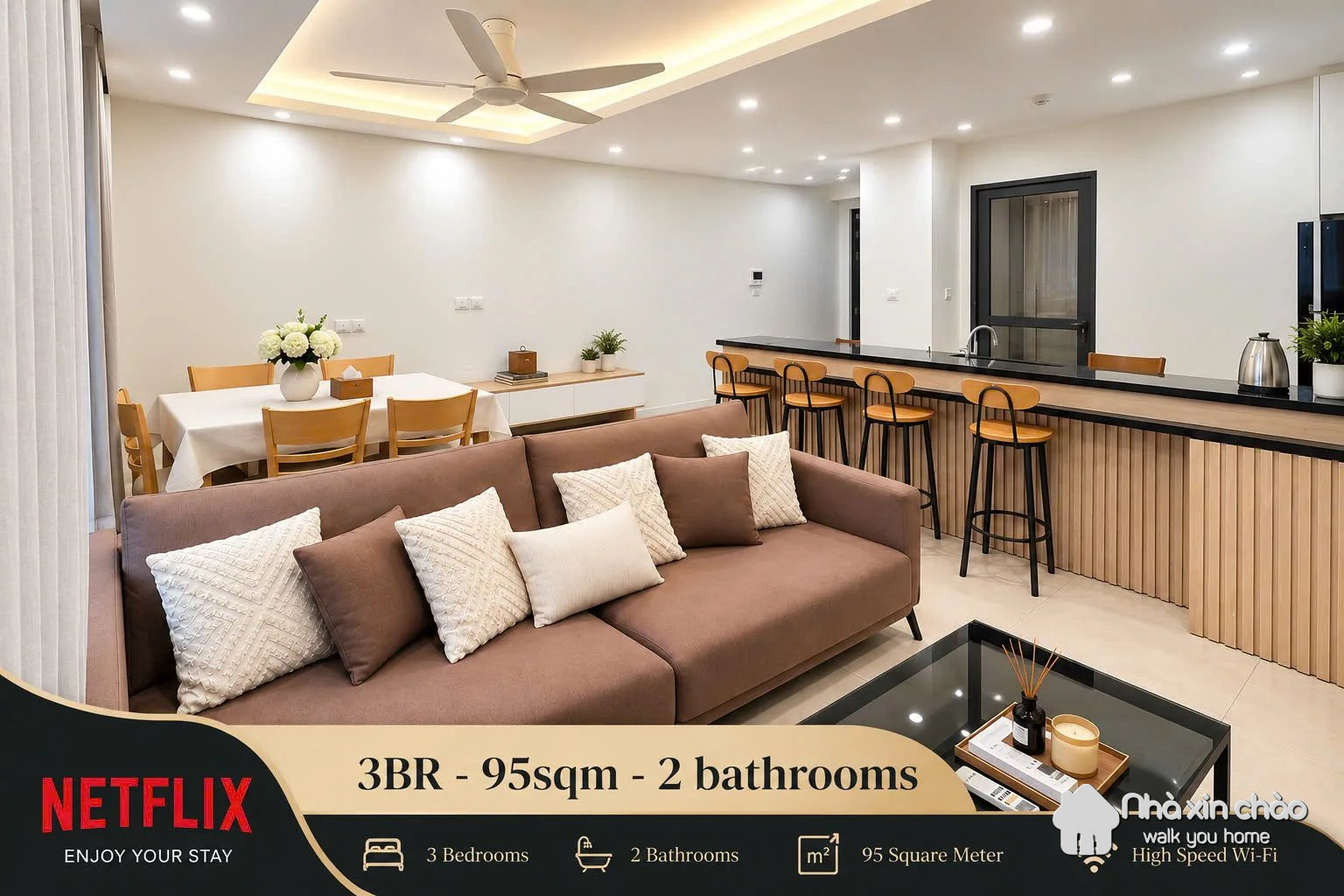 Cho thuê căn hộ 3PN Vinhomes D'Capitale – Giá 35 Tr/th – Mã NXC37722