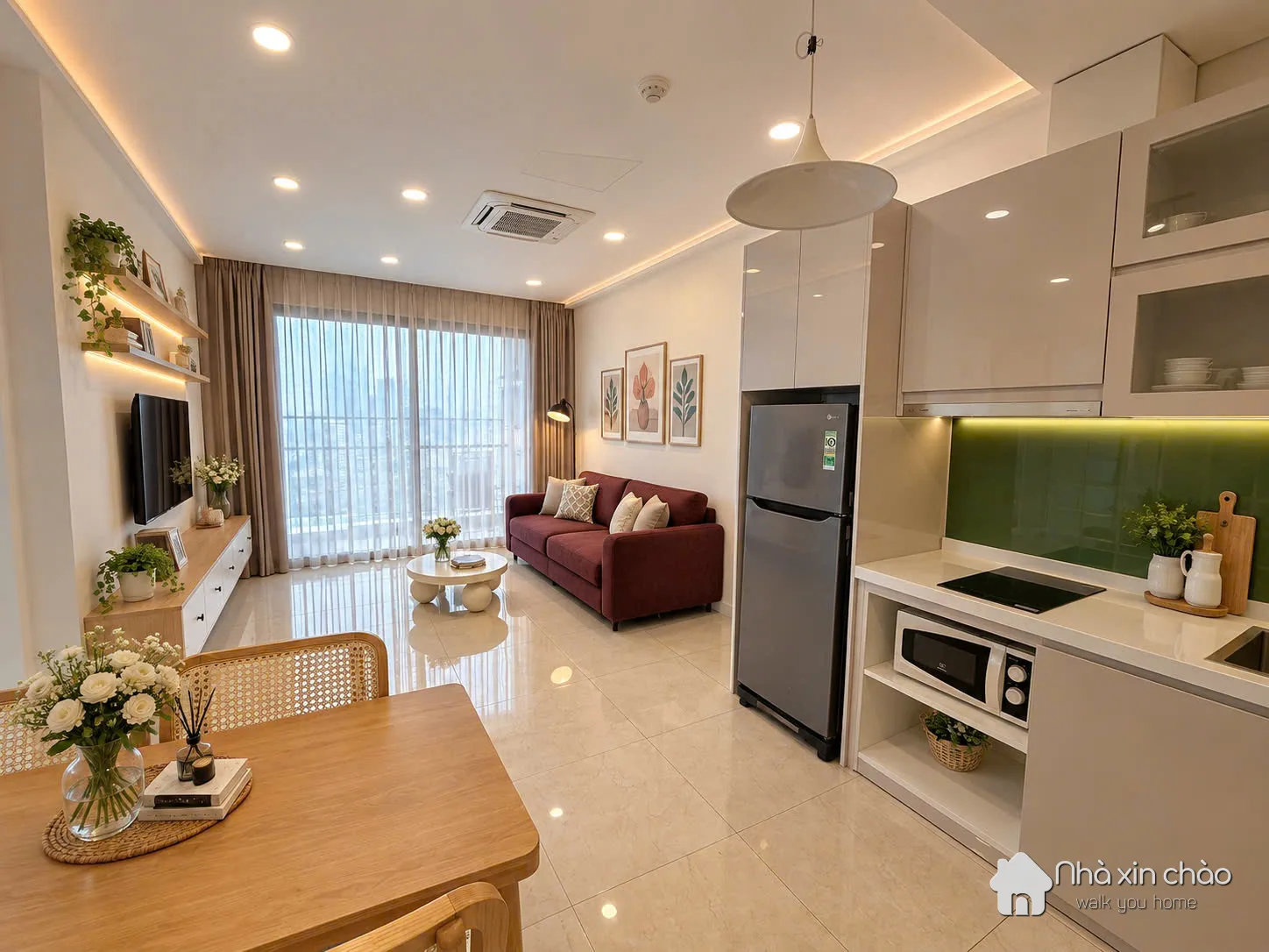 Căn hộ 2n1vs tầng đẹp c2 d’capitale – full đồ, vào ở ngay, chỉ 18 triệu/tháng! - Hình 2