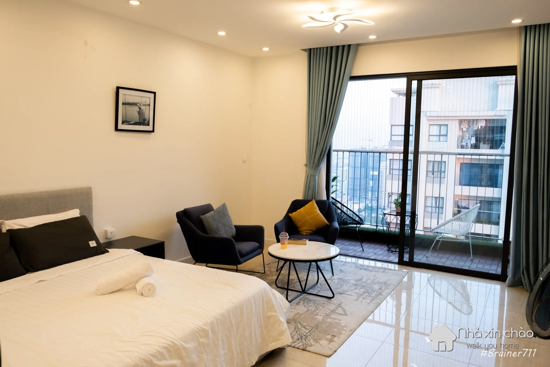 Studio view hồ tầng cao – full nội thất – d’capitale c2 - Hình 4